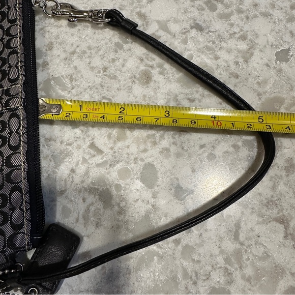 Coach Signature Black/ Gray Logo Canvas Leather Purse Y2K w/Sm Coin Purse - Picture 10 of 16